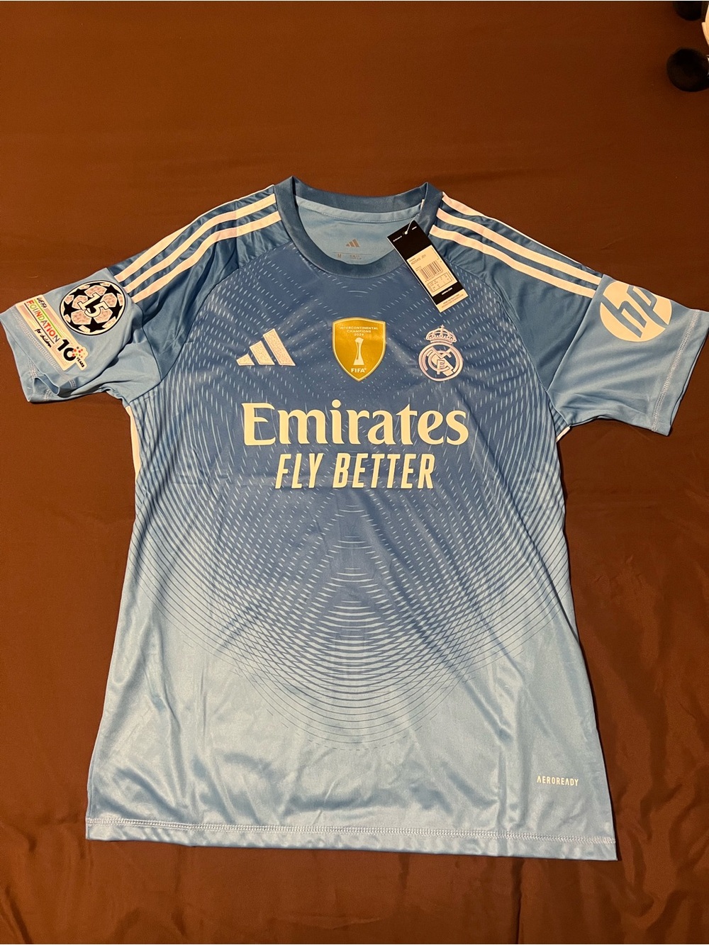 Adidas Real Madrid Courtois #1 GK Goalkeeper Jersey Light Blue M